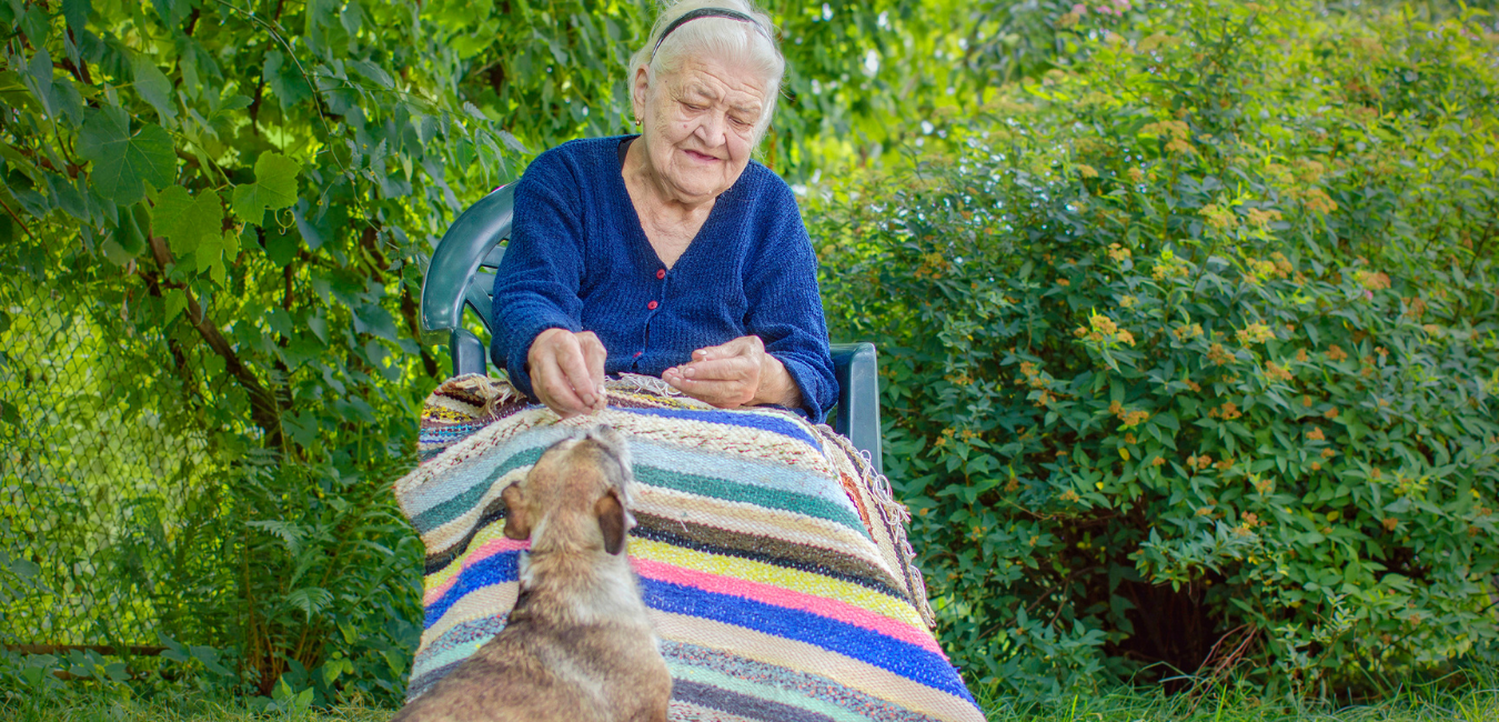 Older woman with dog